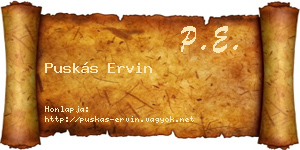 Puskás Ervin névjegykártya